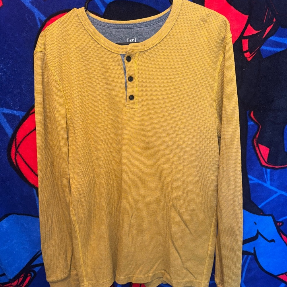 George Mustard Yellow Henley Shirt